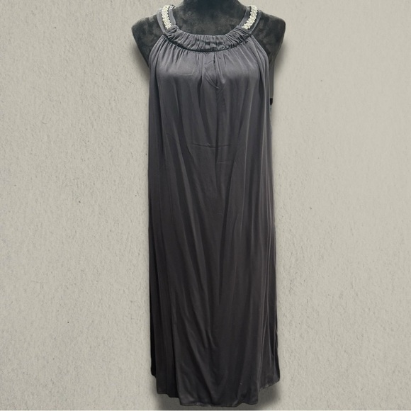 J. JiLL SLEEVELESS EMBELLISHED NECKLINE DRESS - Picture 1 of 4
